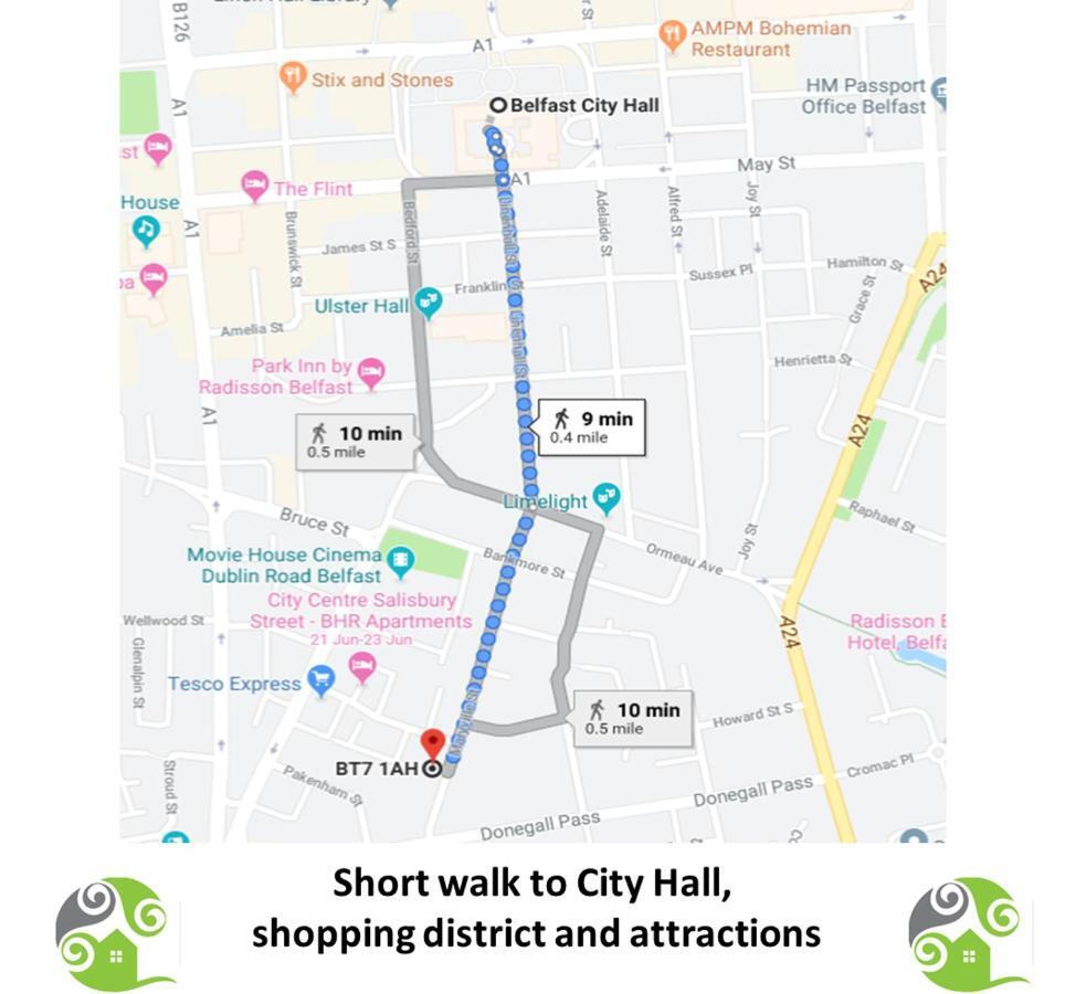 בלפסט Perfect Central City Location - Parking - 3 Beds - 2 Bedrooms מראה חיצוני תמונה